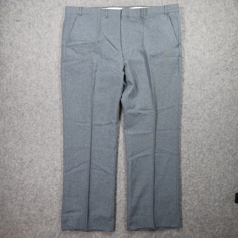 Vintage Unbranded Dress Pants Mens 46 Gray Excellent Textured Trousers 46R W41